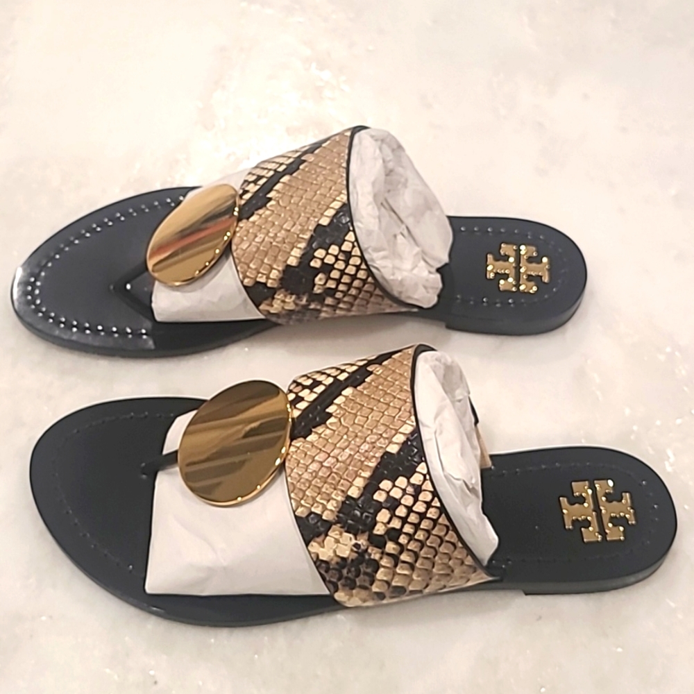 NWT Tory Burch leather patos disk sandals